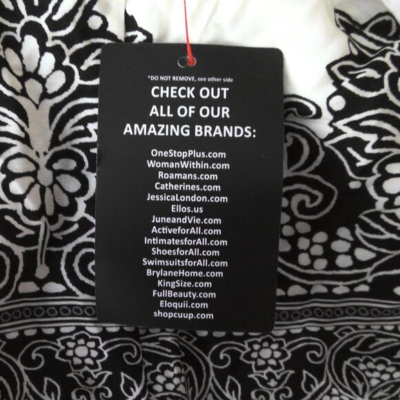 New Catherines Kimono Paisley Floral Black & White 3/4 Sleeve NWT Plus Sz 5X - Picture 5 of 7